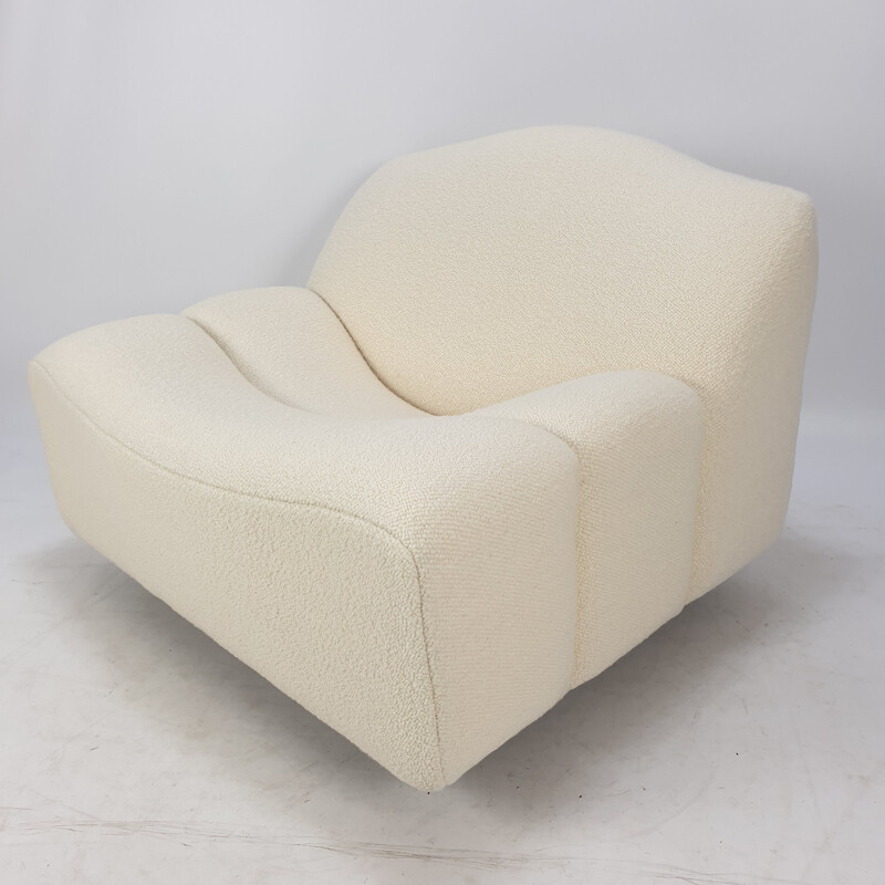 Vintage ABCD armchair by Pierre Paulin for Artifort in white wool 1960s