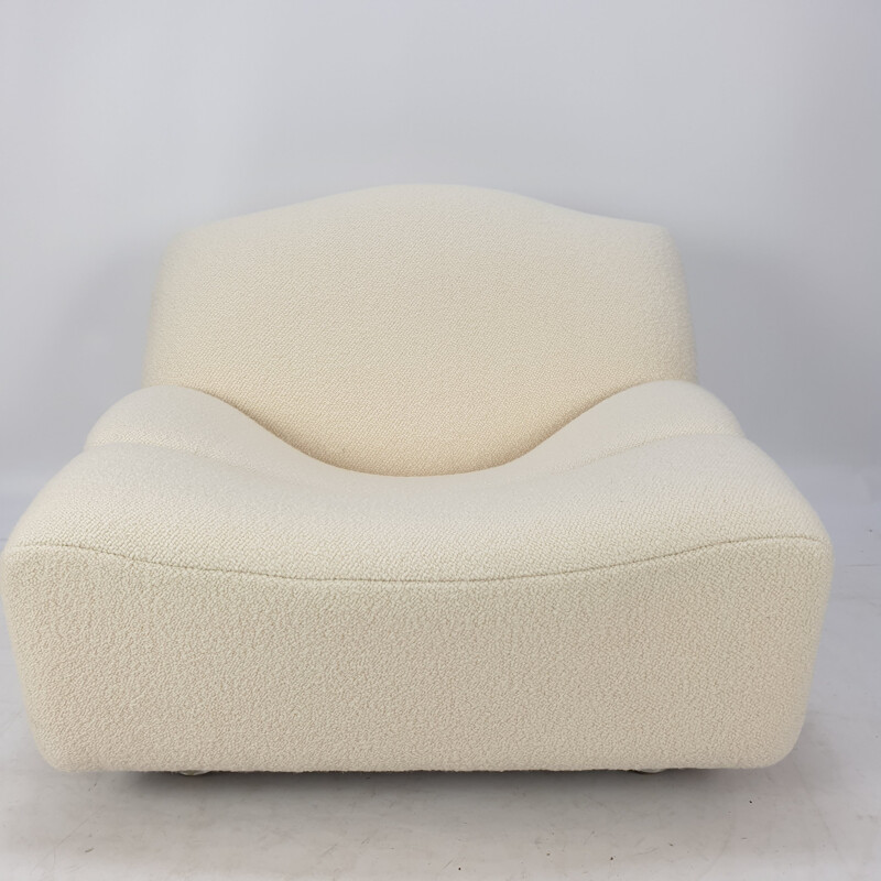 Vintage ABCD armchair by Pierre Paulin for Artifort in white wool 1960s