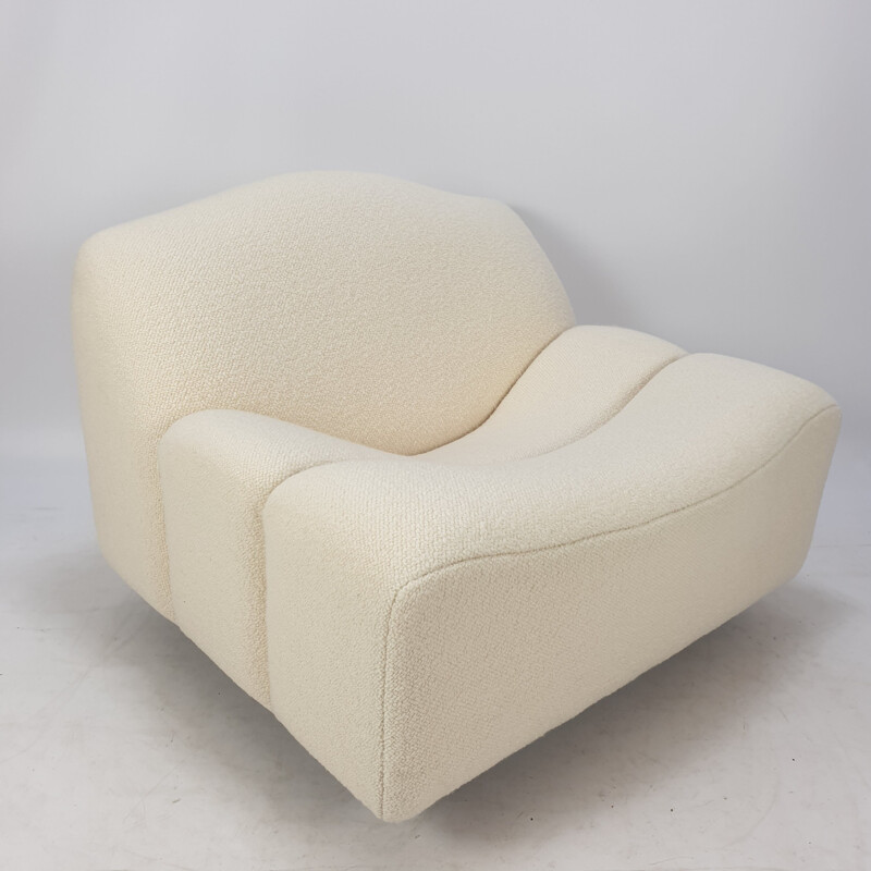 Vintage ABCD armchair by Pierre Paulin for Artifort in white wool 1960s