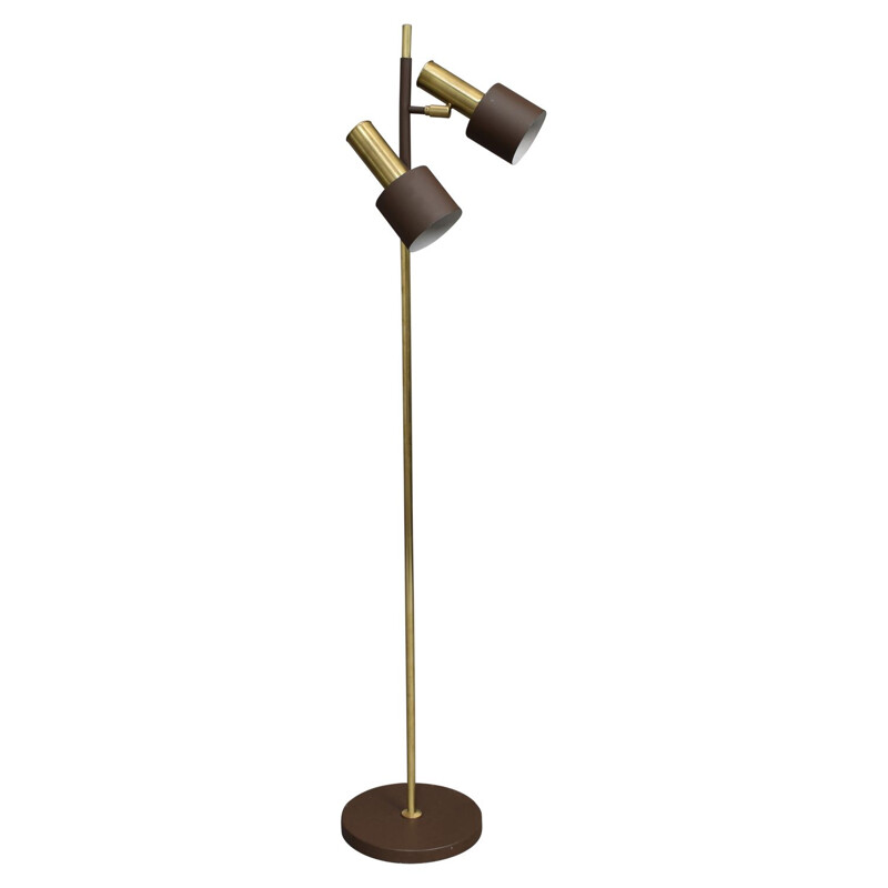 Vintage floor lamp for Fog & Mørup in brass and metal 1960s