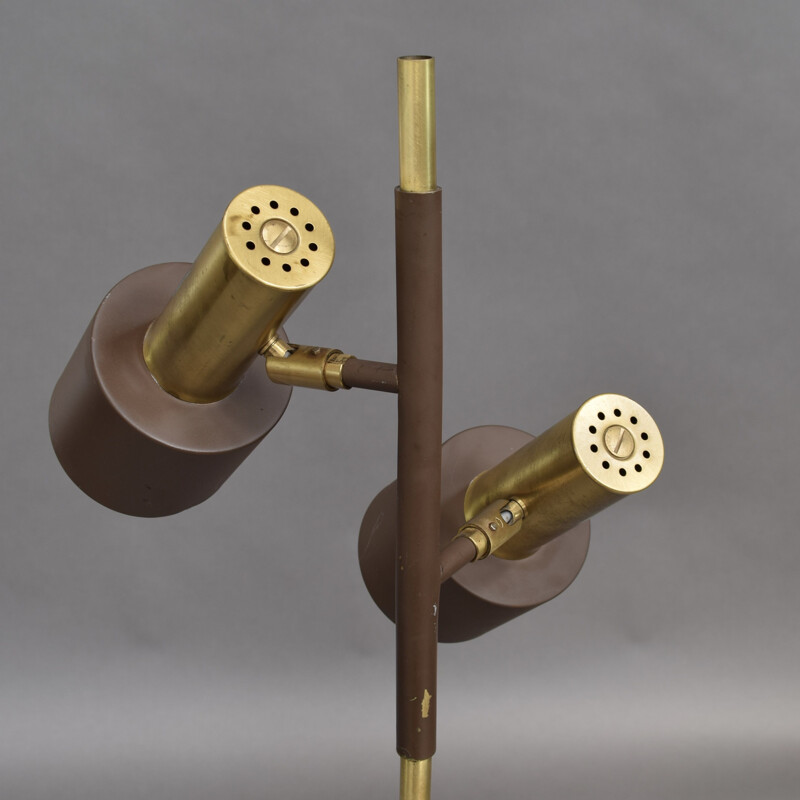 Vintage floor lamp for Fog & Mørup in brass and metal 1960s