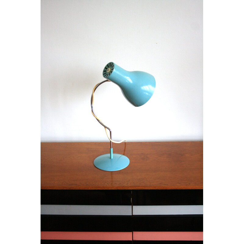 Lampe vintage pour Napako en métal bleu 1960