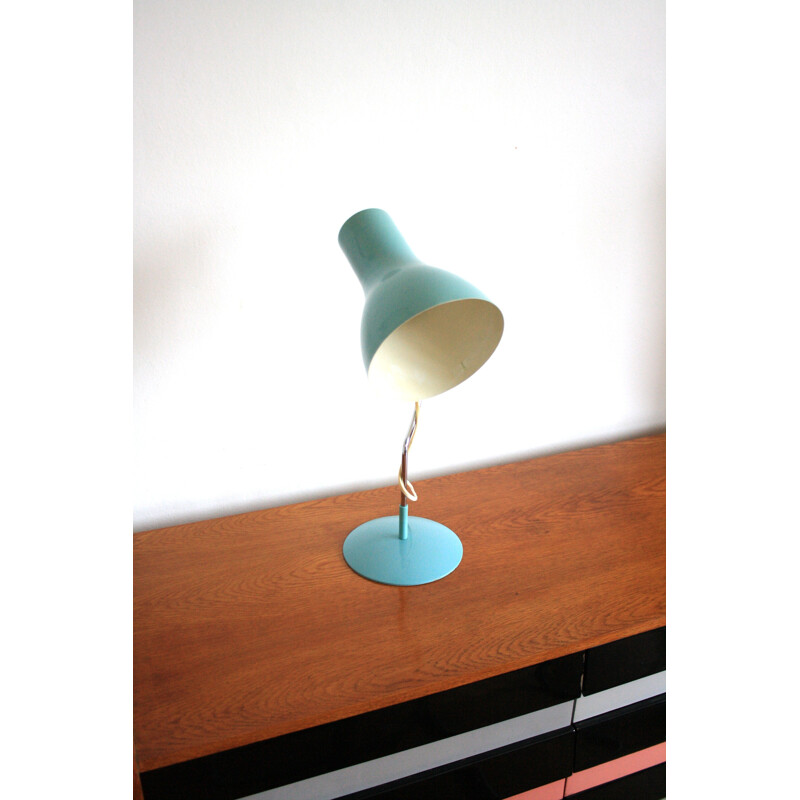 Lampe vintage pour Napako en métal bleu 1960