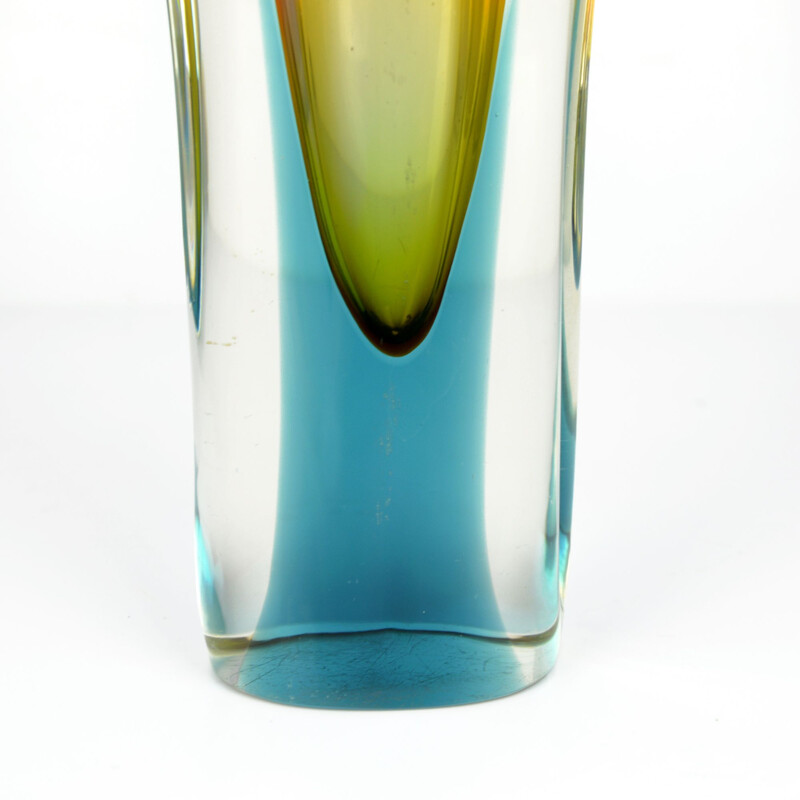 Vintage vase Rozinek in multicolor glass 1960s