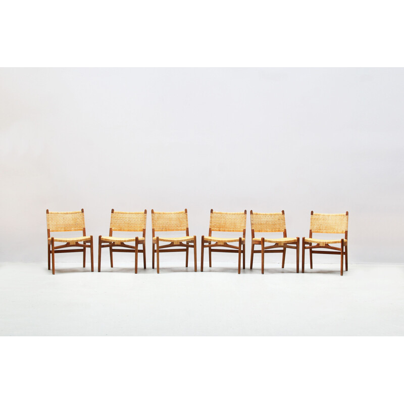 Set of 6 vintage dining chairs by Hans J. Wegner for Carl Hansen