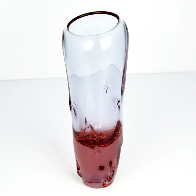 Vintage glass vase M. Klinger, ŽELEZNY BROD 1960s