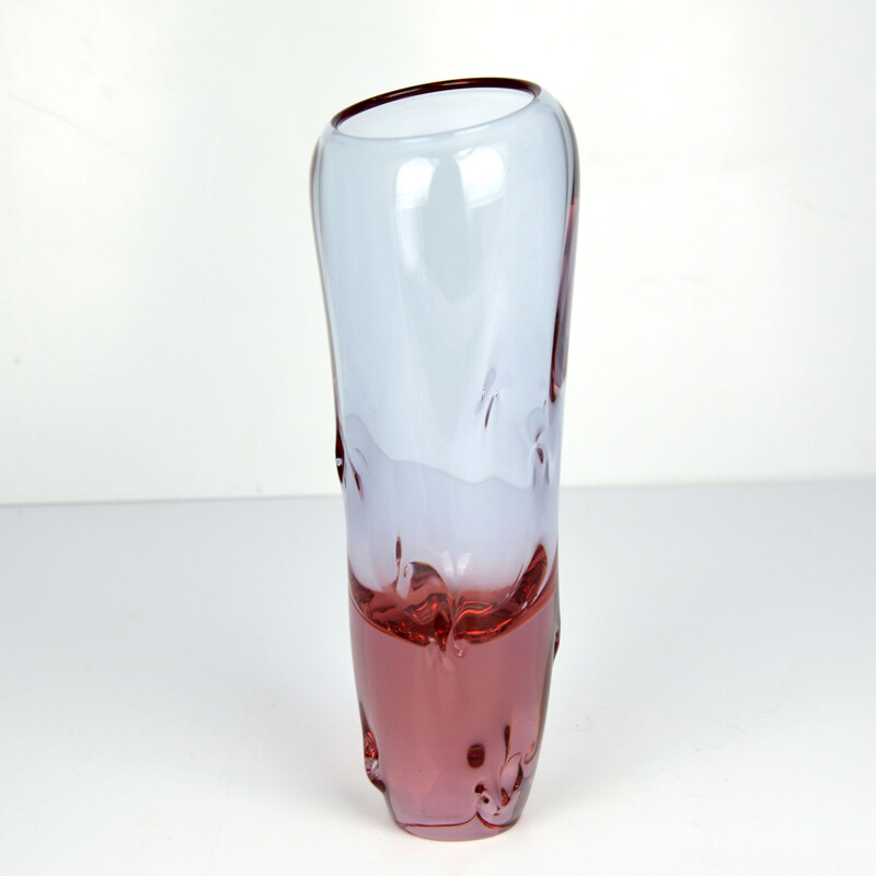 Vase vintage en verre M. Klinger, ELEZNY BROD 1960s