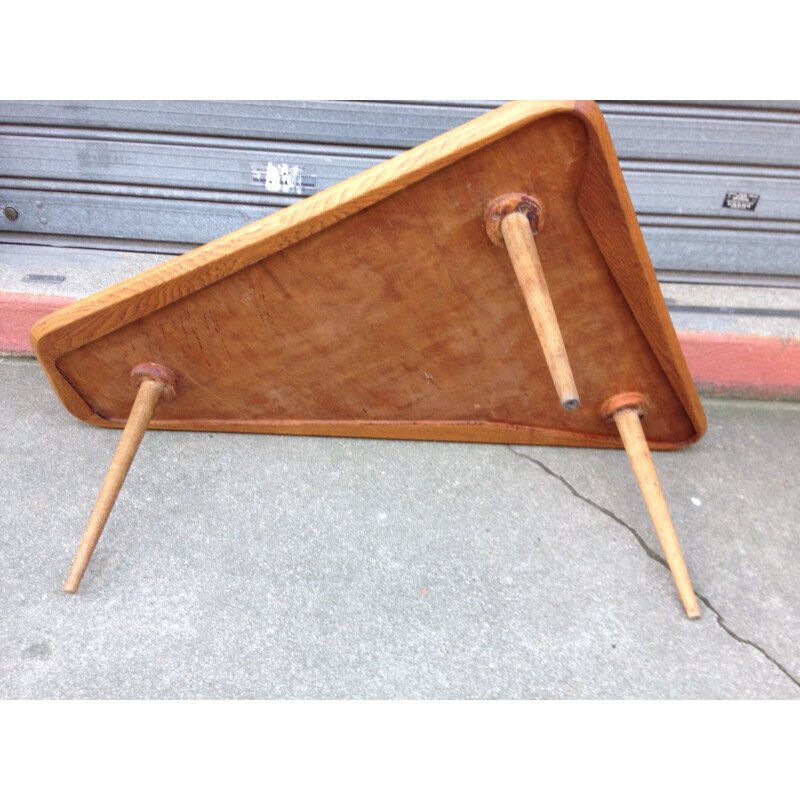Vintage coffee table in wood and formica, Charles RAMOS - 1950s