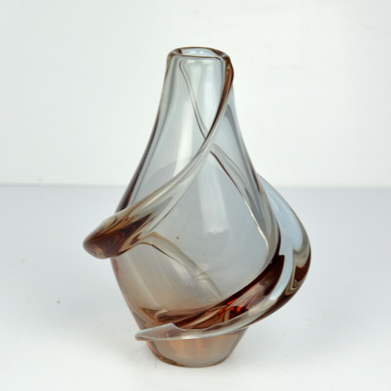 Vintage Neodymium glass vase F. Zemek ŽELEZNY BROD