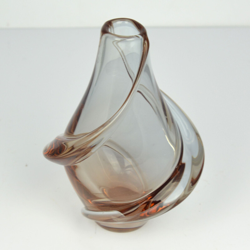 Vintage Neodymium glass vase F. Zemek ŽELEZNY BROD