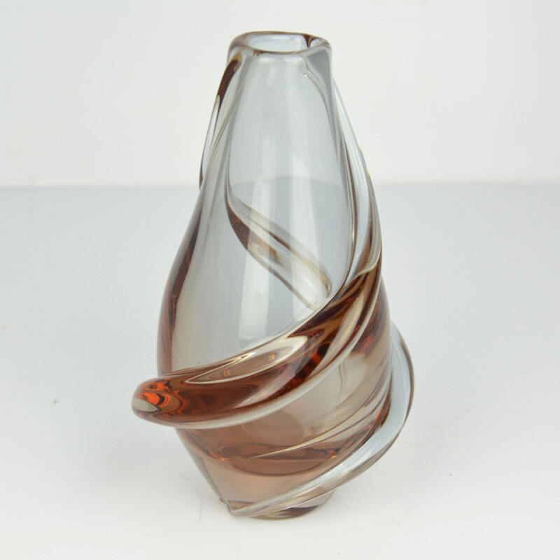 Vintage Neodymium glass vase F. Zemek ŽELEZNY BROD