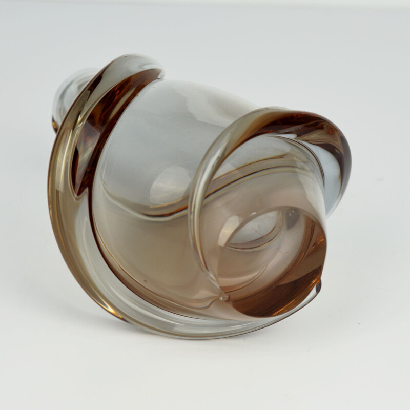 Vase vintage en verre Neodymium F. Zemek -ELEZNY BROD