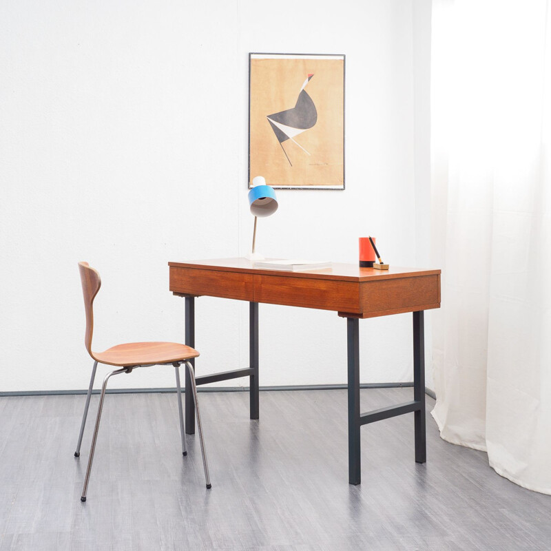 Vintage small 1960s desk, teak