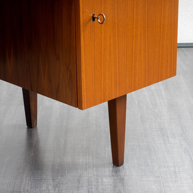 Vintage cubical 1960s desk, walnut