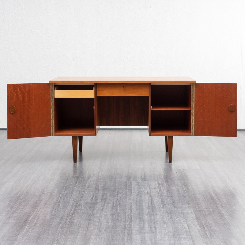 Vintage cubical 1960s desk, walnut