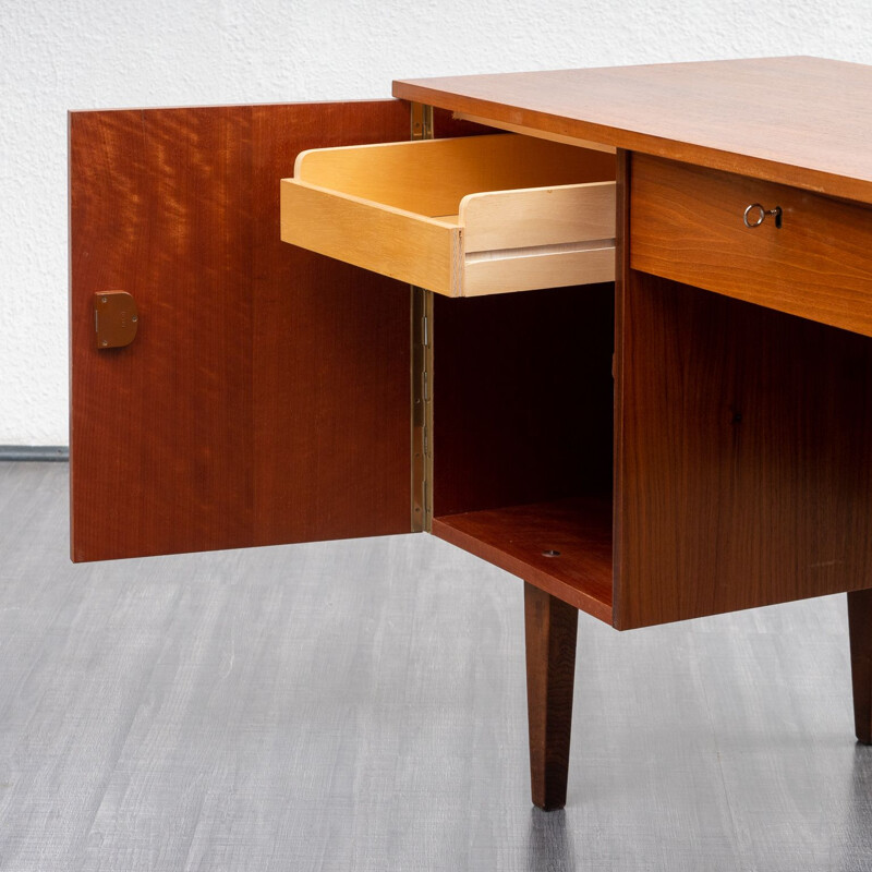 Vintage cubical 1960s desk, walnut