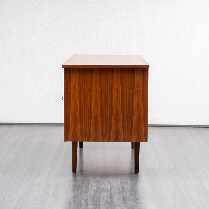 Vintage cubical 1960s desk, walnut