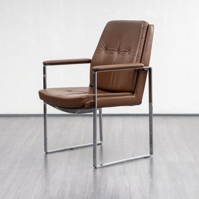 Fauteuil de bureau vintage des années 1970, cuir