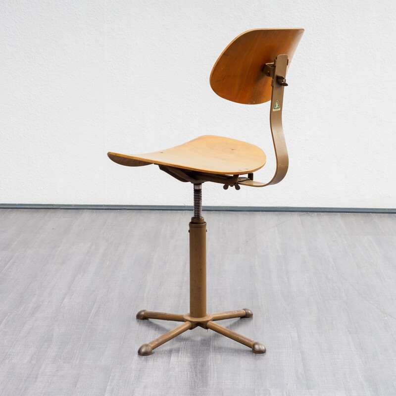 Chaise de bureau vintage par Drabert, look industriel