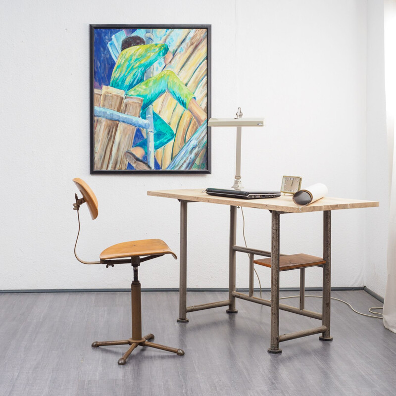 Vintage desk chair by Drabert, industrial-look