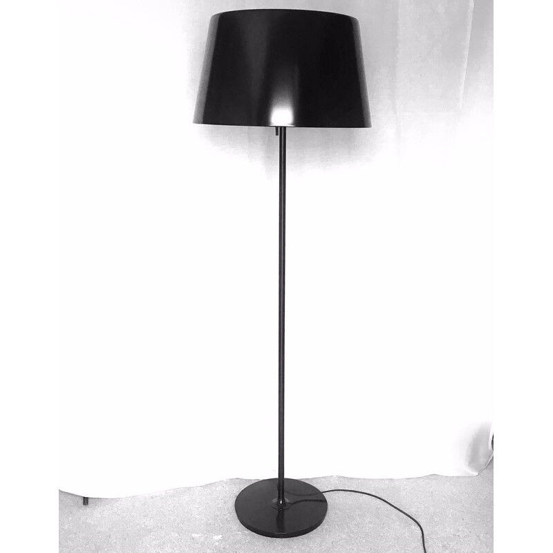 Lampadaire vintage laqué noir années 70