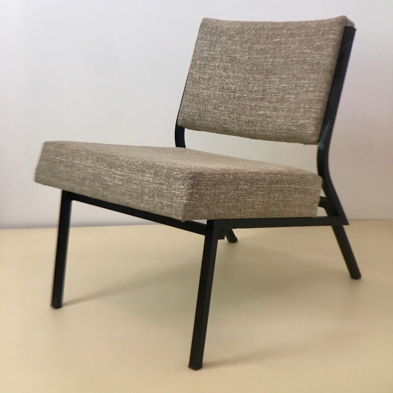 Vintage low chair grey 1960s