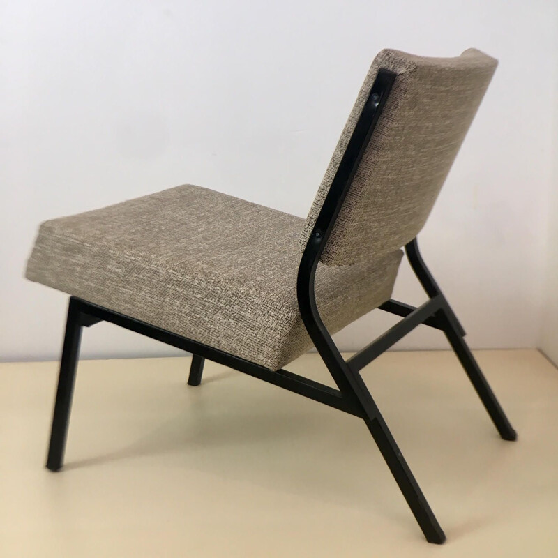 Vintage low chair grey 1960s