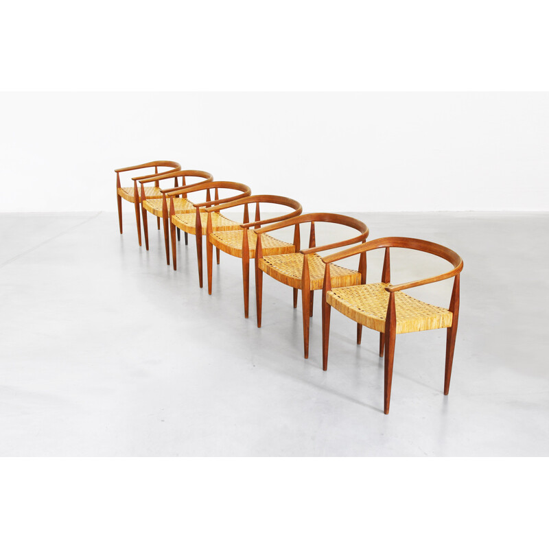 Set of 10 vintage dining chairs in oak by Nanna Ditzel for Kold Savaerk Mod.113, Denmark