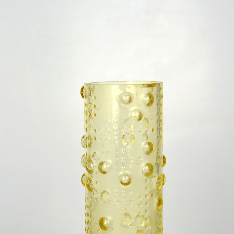 Vintage vase in glass by František Pečený for Heřmanova, Czechoslovakia 1974