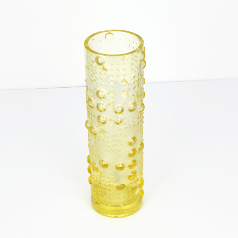 Vintage vase in glass by František Pečený for Heřmanova, Czechoslovakia 1974