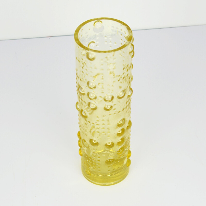 Vase vintage en verre par František Pečený pour Heřmanova, Tchécoslovaquie 1974