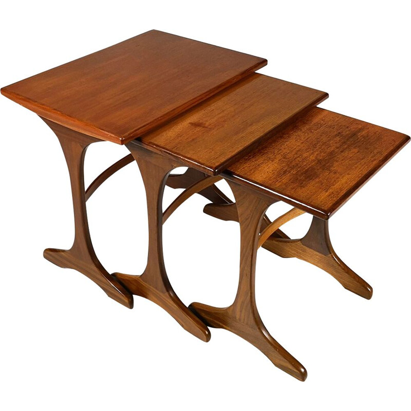 Vintage nesting tables for G-Plan in teak wood 1960s
