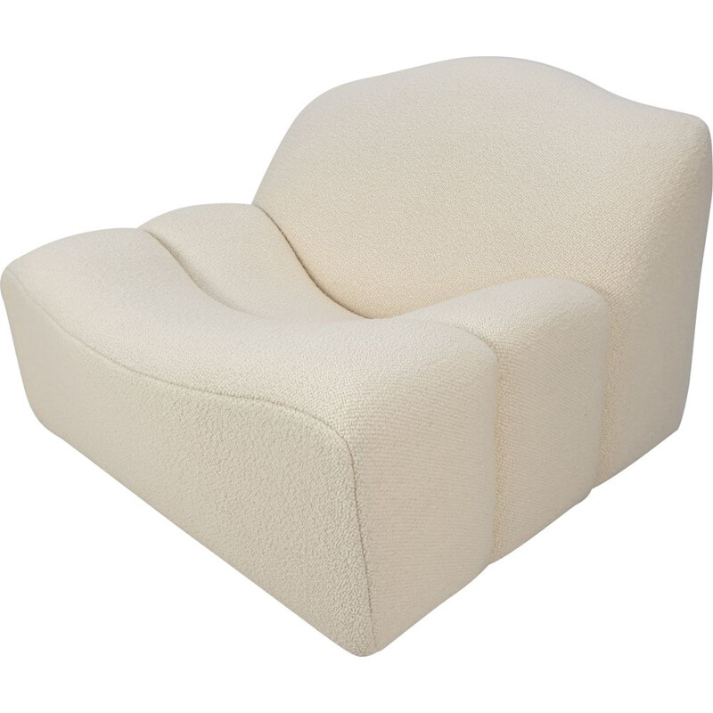 Fauteuil vintage ABCD de Paulin pour Artifort en laine blanche 1960