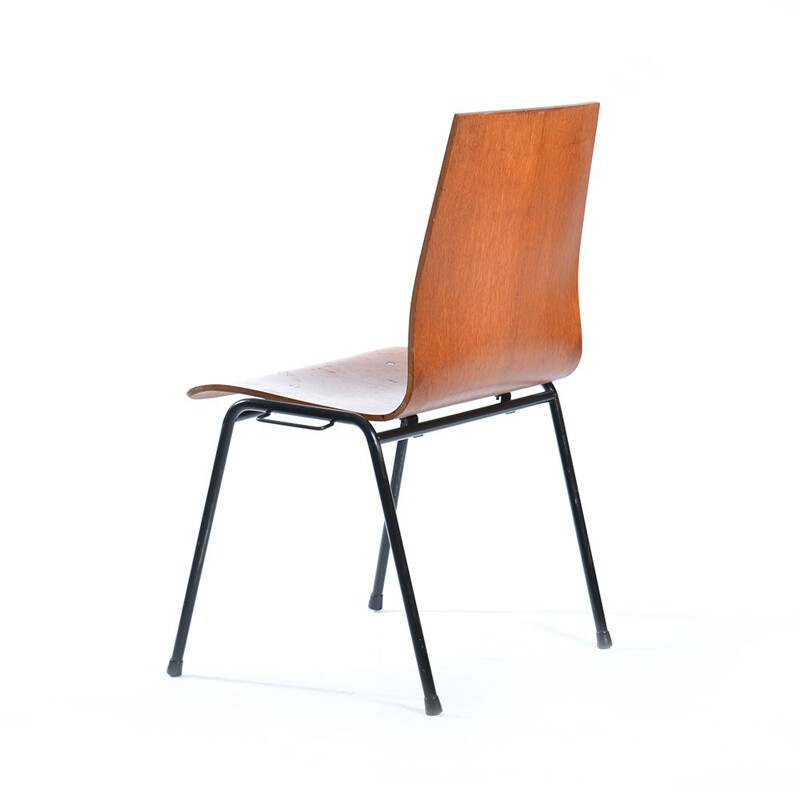 Vintage teak and metal stacking chair, Germany 1960