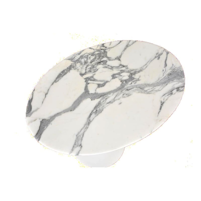 Guéridon vintage pour Knoll International en marbre et fonte d'aluminium