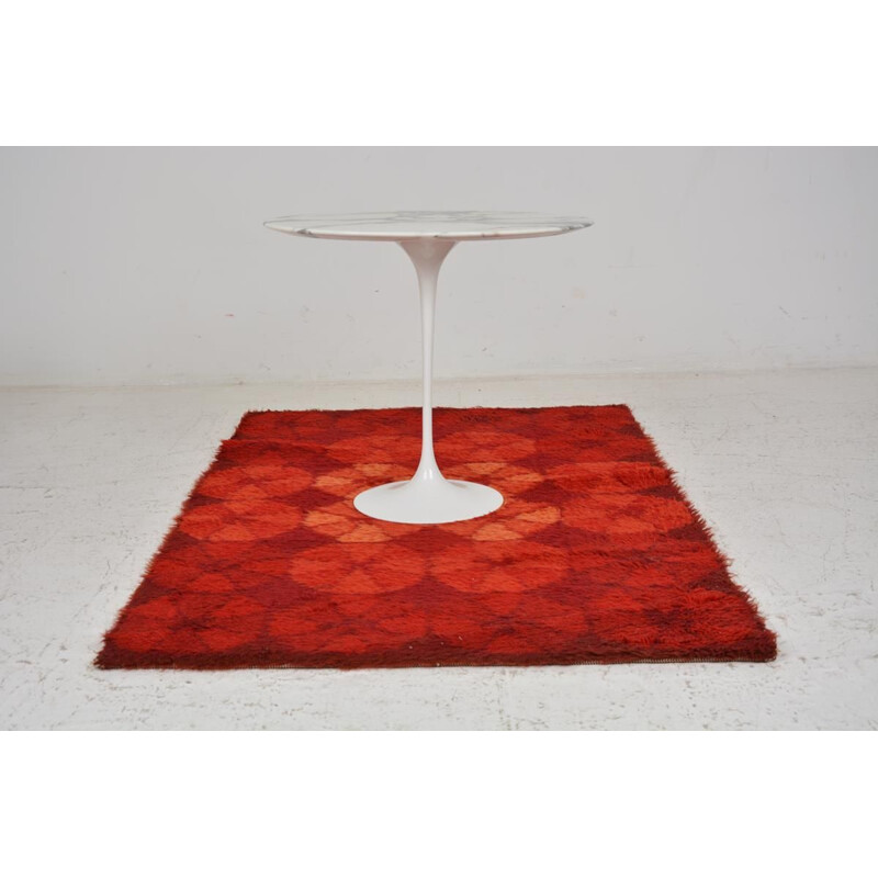 Vintage coffee table for Knoll International in marble and aluminum cast iron