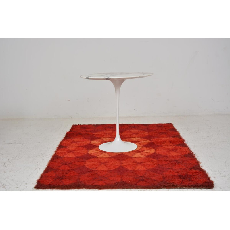 Vintage coffee table for Knoll International in marble and aluminum cast iron