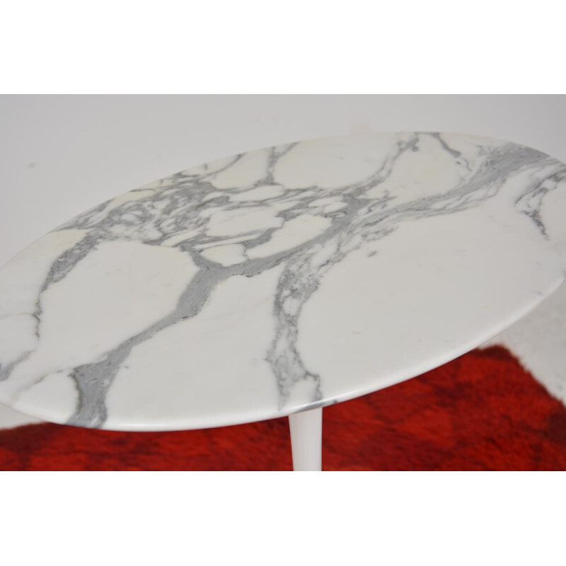 Guéridon vintage pour Knoll International en marbre et fonte d'aluminium