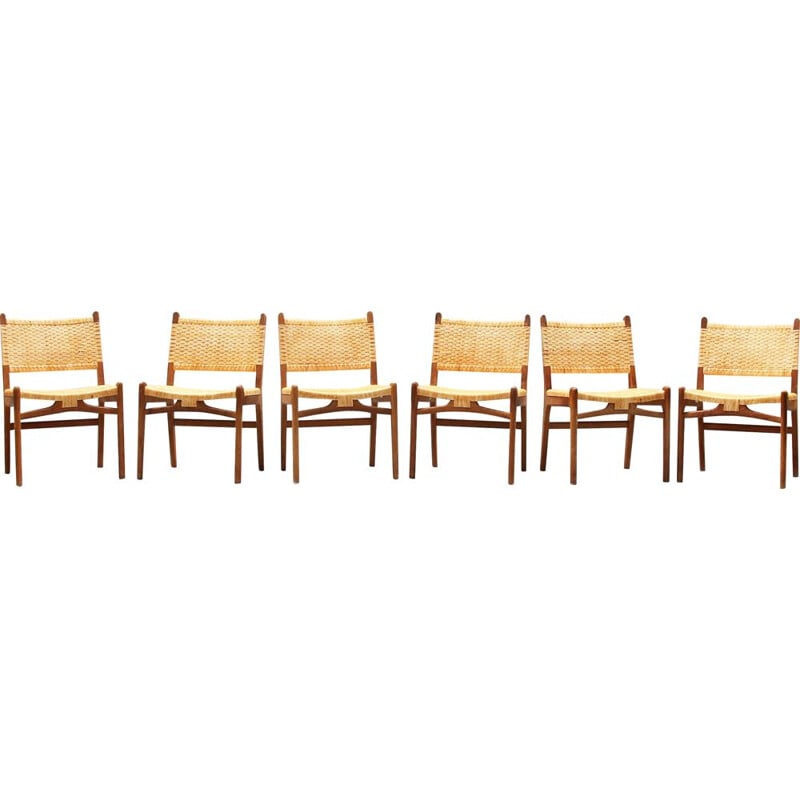 Set of 6 vintage dining chairs by Hans J. Wegner for Carl Hansen