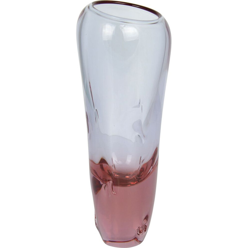 Vase vintage en verre M. Klinger, ELEZNY BROD 1960s
