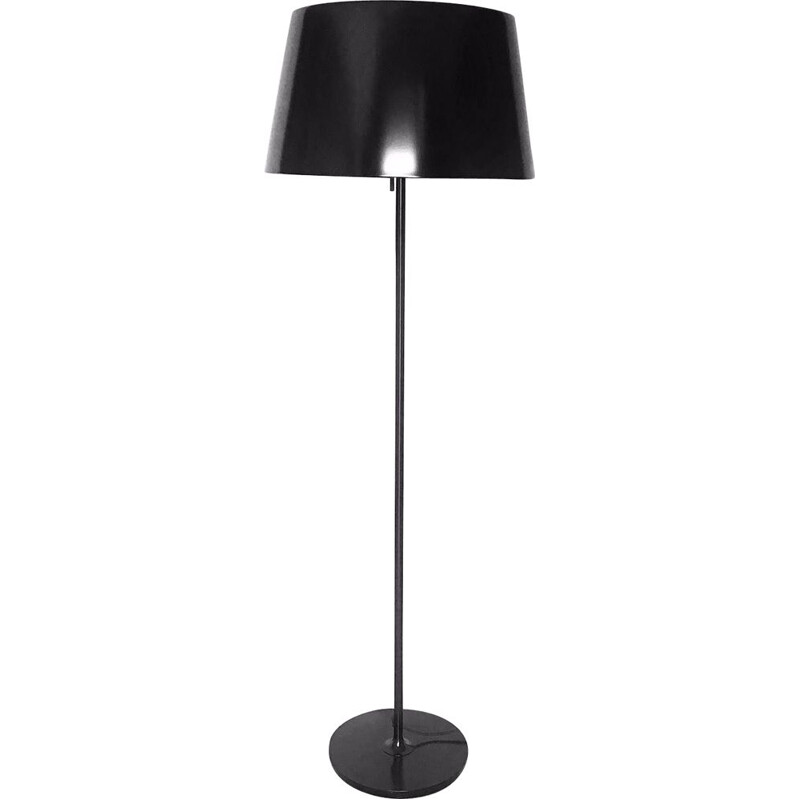 Lampadaire vintage laqué noir années 70