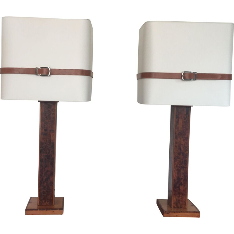 Pair of vintage lamps beige 1970s