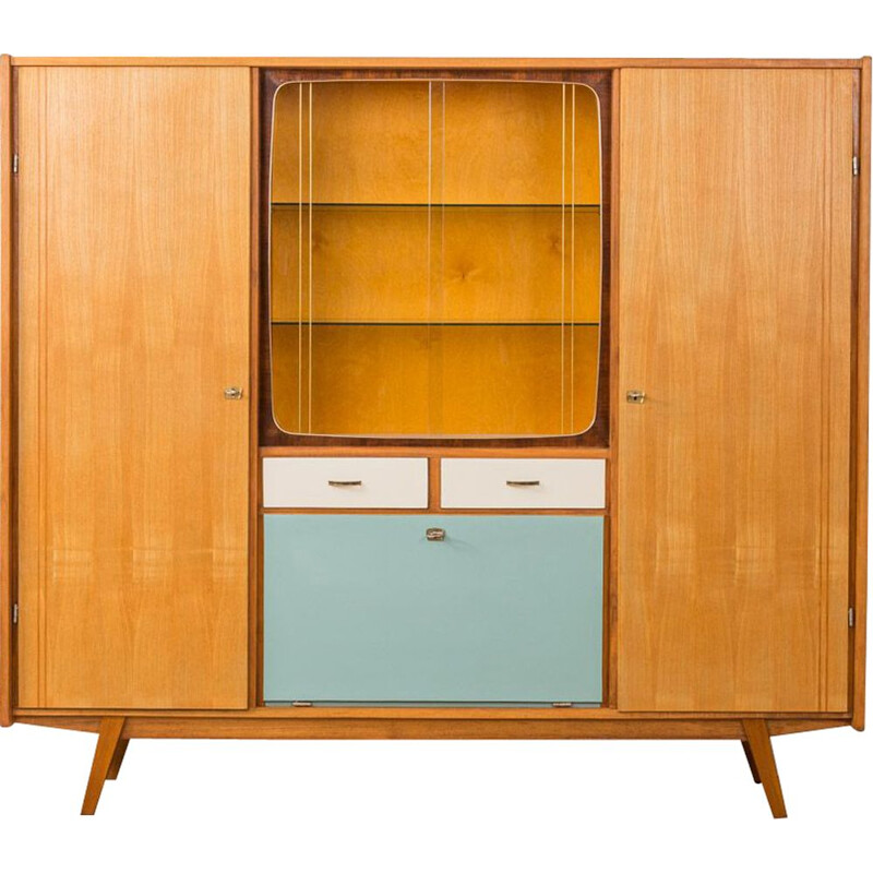 Vintage wardrobe in ash and walnut Germany 1950s