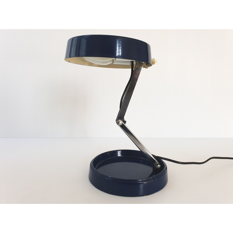 Lampe vintage en acier bleu 1960