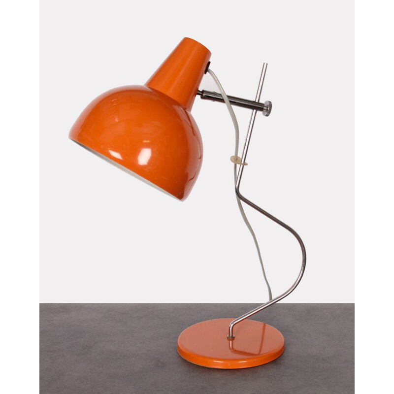 Vintage lamp by Josef Hurka for Lidokov in orange metal 1960
