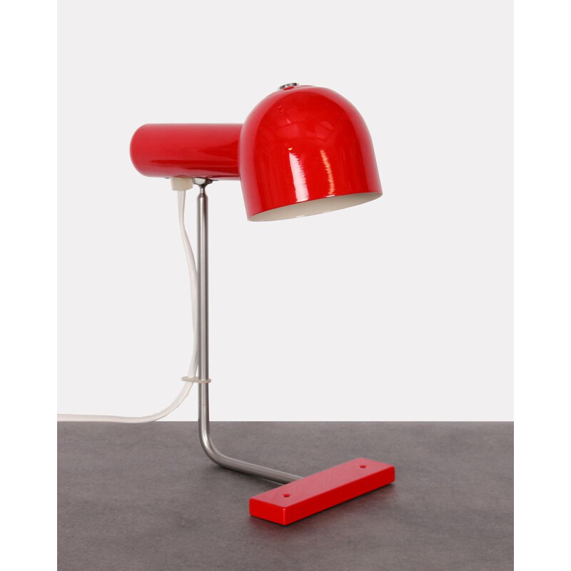 Vintage Czech lamp by Josef Hurka for Napako in red metal 1960