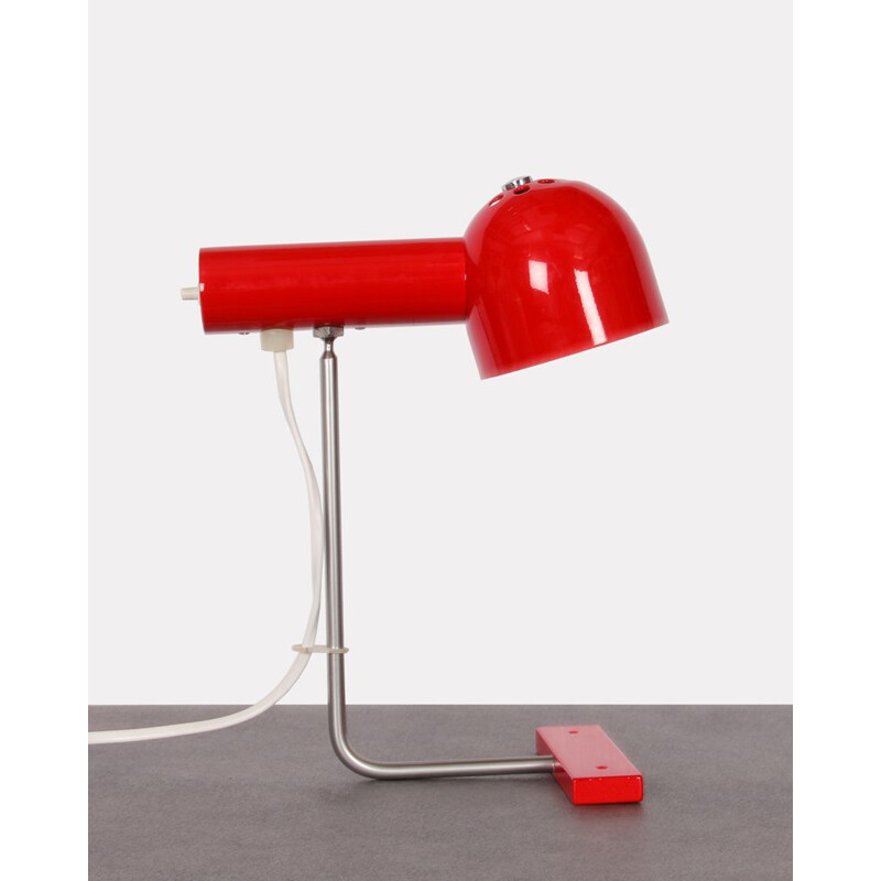 Vintage Czech lamp by Josef Hurka for Napako in red metal 1960