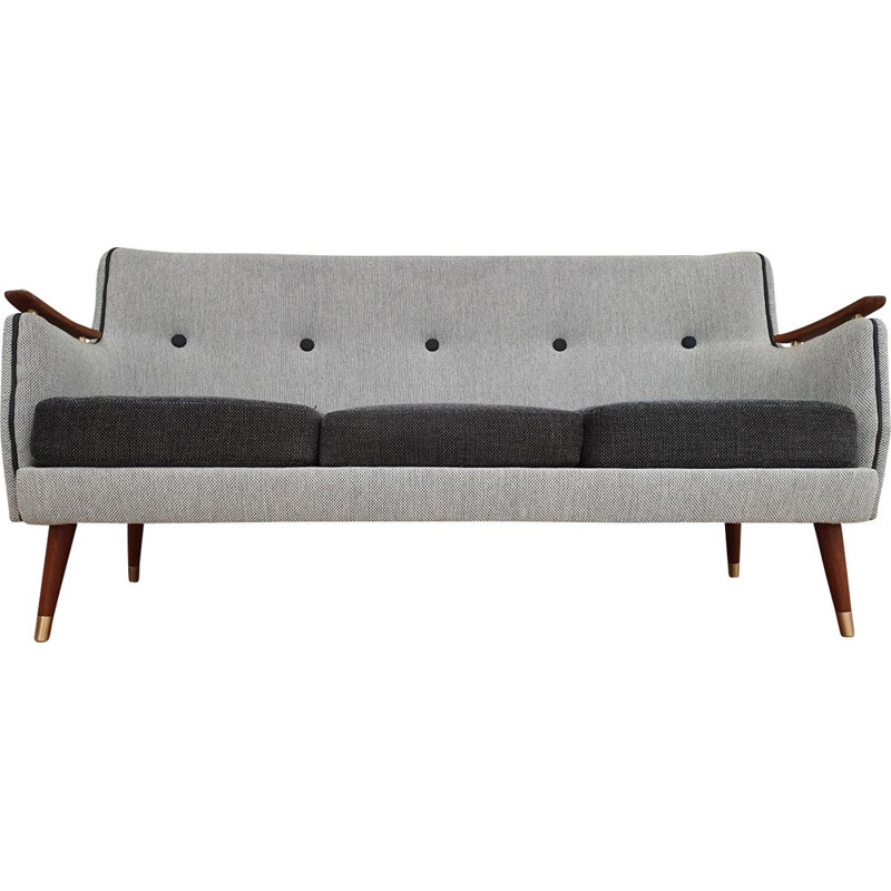 Vintage sofa grey in mahogany Scandinavian 1970s