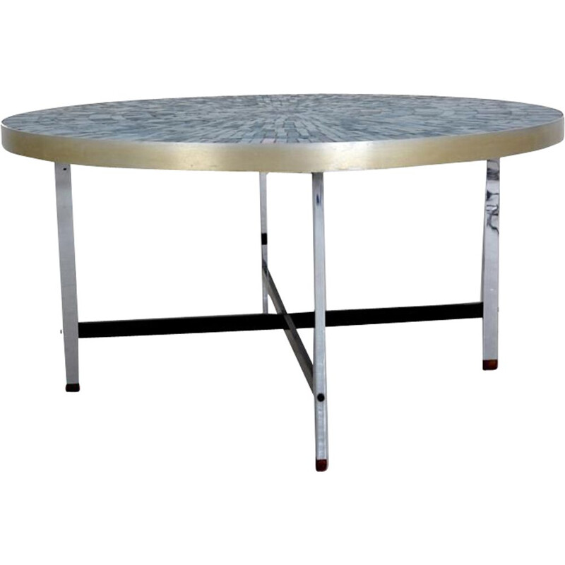 Muller Oerlinghausen's vintage coffee table in mosaic and ceramic 1970