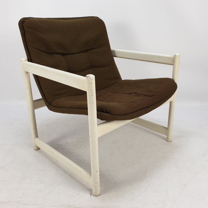 Paire de fauteuils vintage en tissu marron pour Artifort, 1960